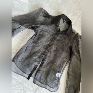 Sheer mesh blouse